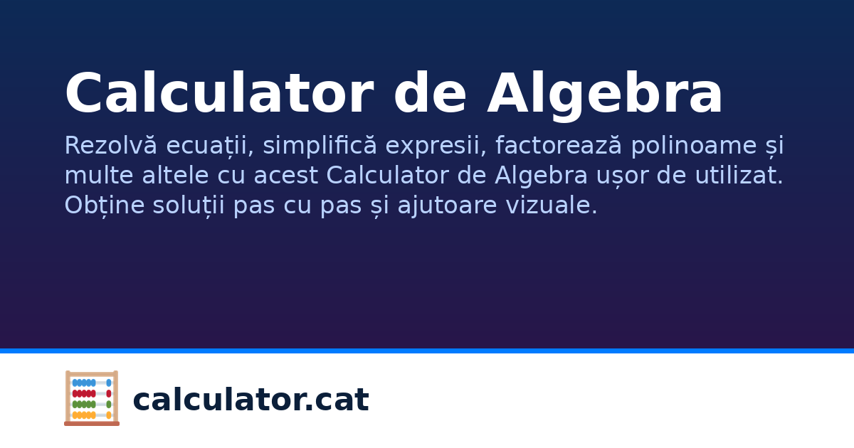 Calculator de Algebra | calculator.cat