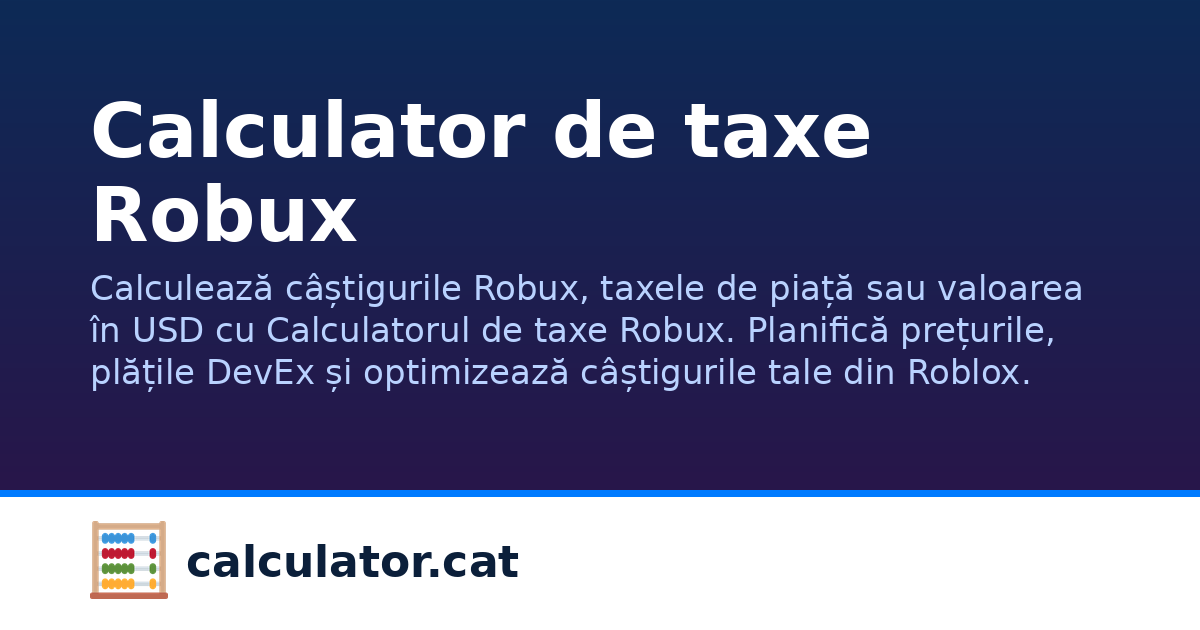 Calculator de taxe Robux | calculator.cat